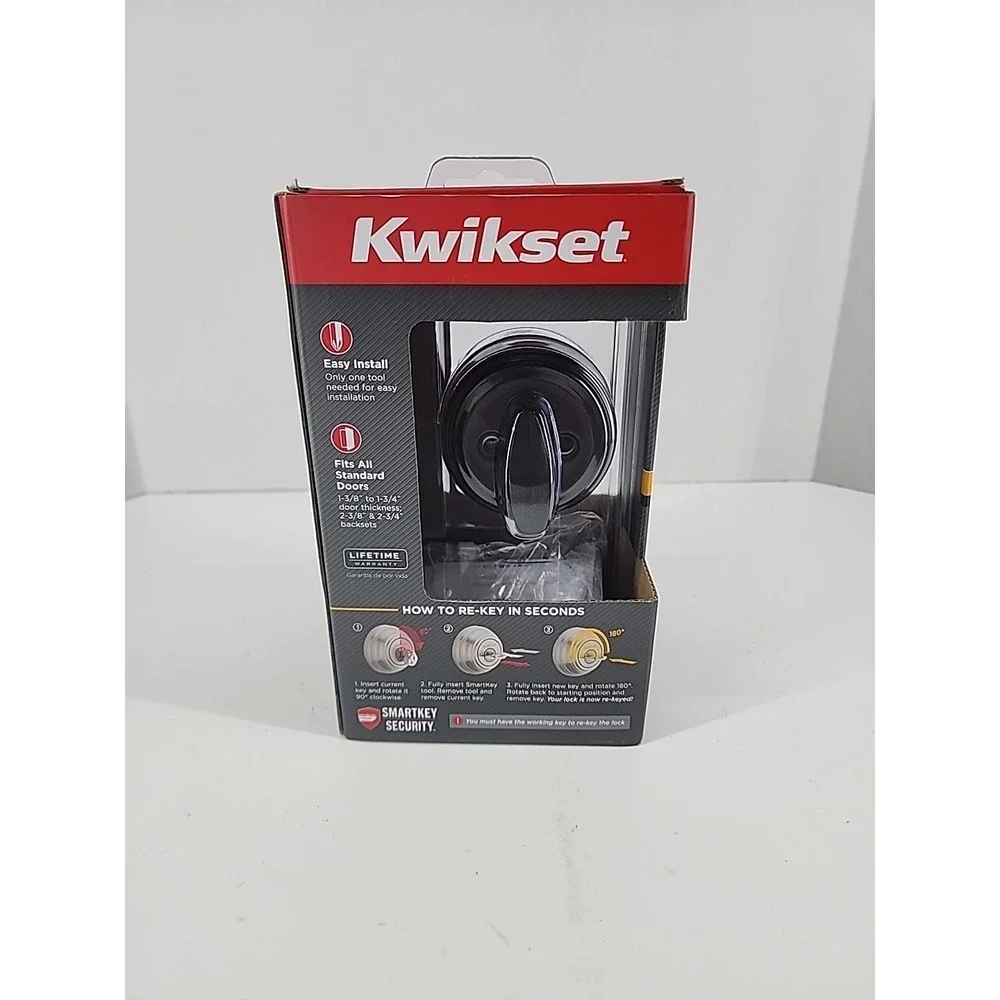 NEW KWIKSET 99800-122 KW1‎ Deadbolt Keyed One Side Venetian Bronze SmartKey